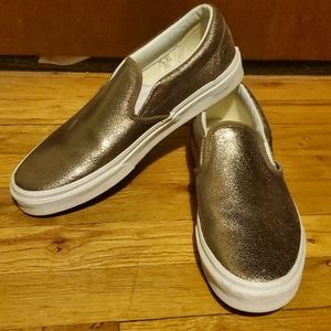 Metallic Bronze slip on Vans Women's 10.5 Men's 9